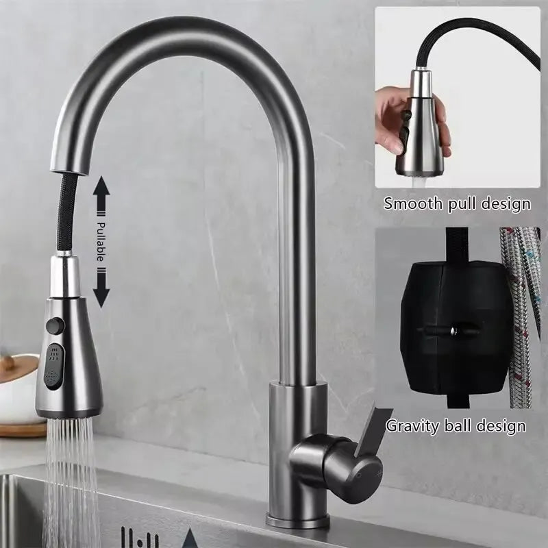 Stainless Steel Pull-Out Faucet